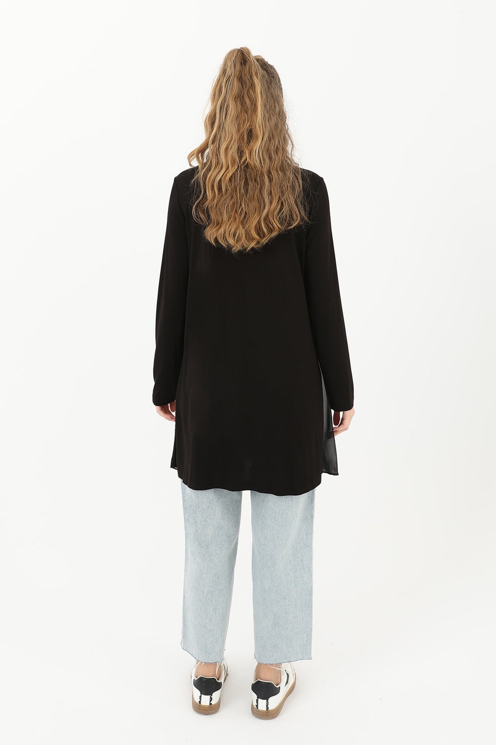 Kadın Balıkçı Yaka Tül Detaylı Bluz - 10269TUN - BLACK