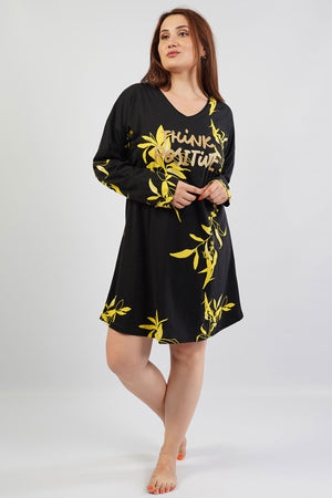 BAYAN P.SUPREM XXL V YAKA DUSUK OMUZLU UZUN KOL ETEGI OVAL TUNIK