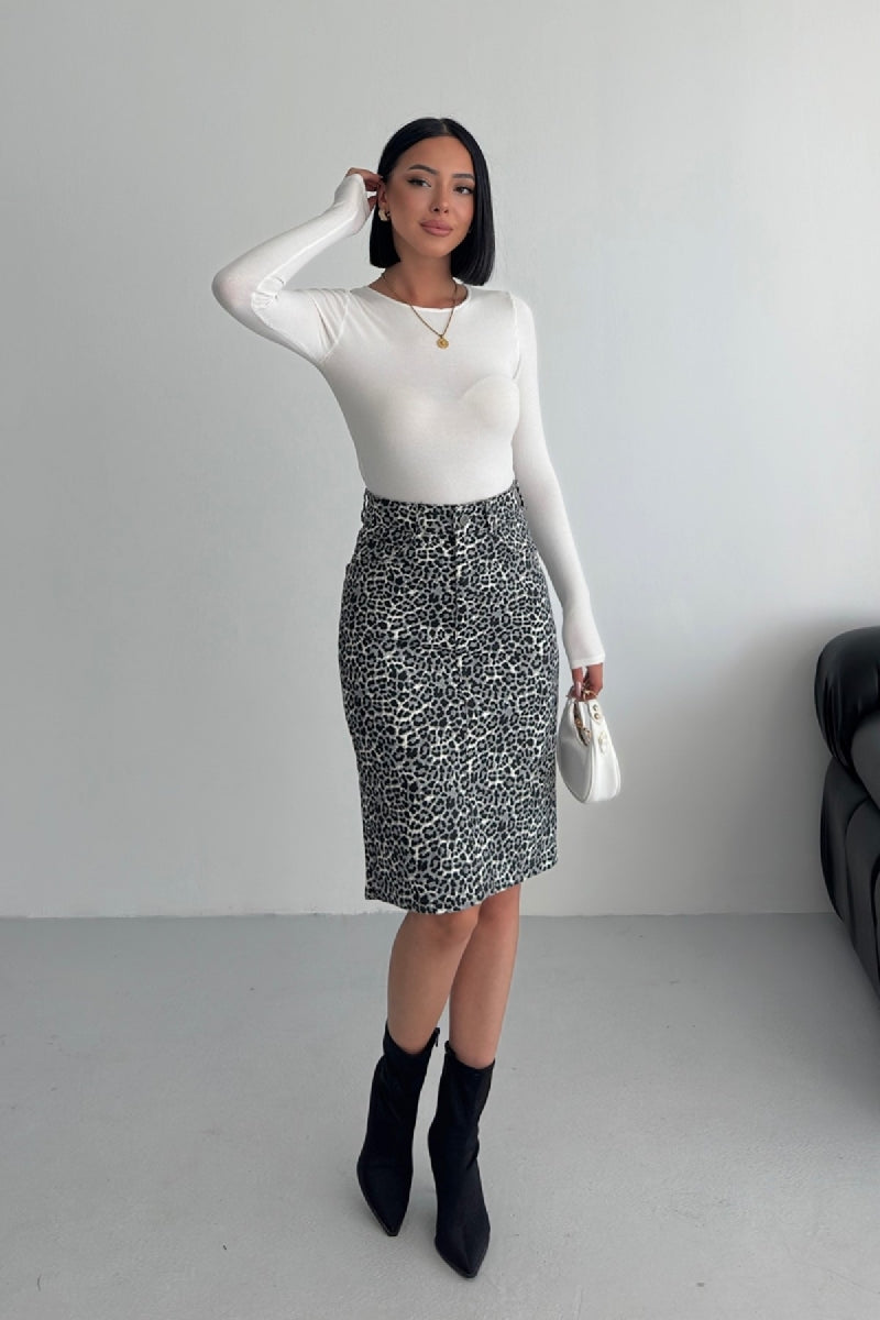 Orta Boy Etek Siyah Leopar