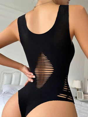 Kadın Sıfır Kol Göğüs, Sırt Ve Yanları Kesik Detay çıtçıtlı Viskon Bodysuit , 34448