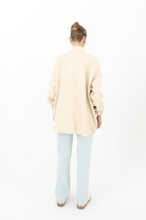 Deri Önden Fermuarlı Mont - 15120MNT