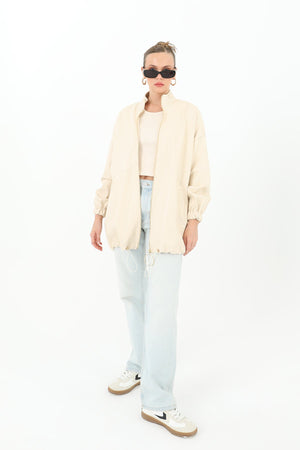 Deri Önden Fermuarlı Mont - 15120MNT