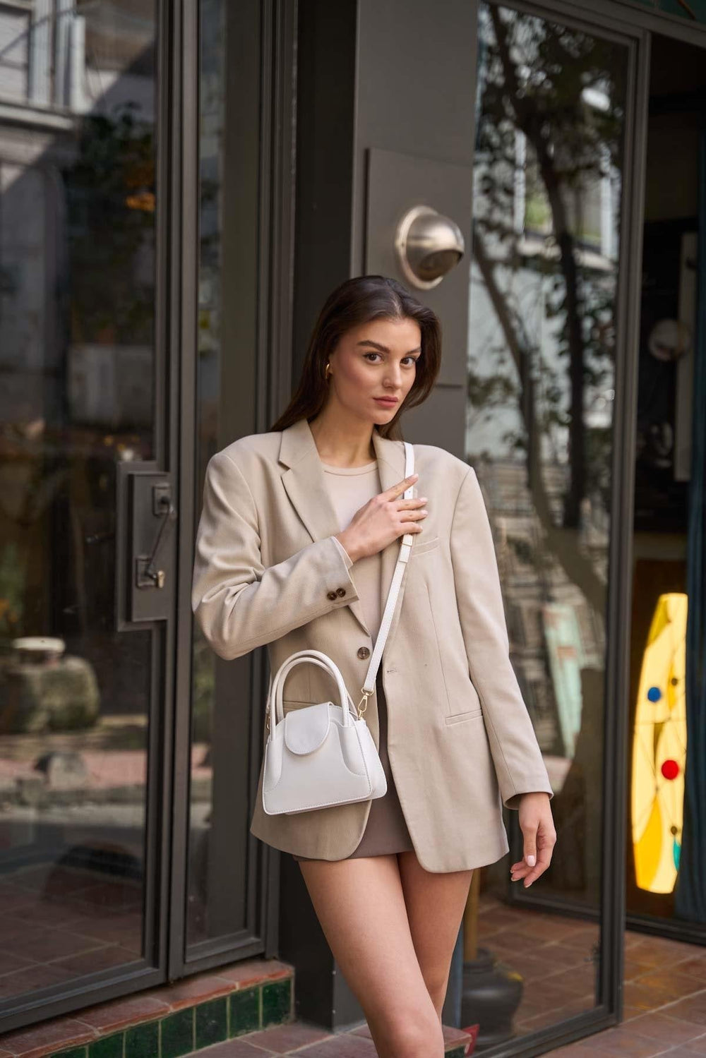 Maja Kapaklı Mini City  Çanta - Beyaz