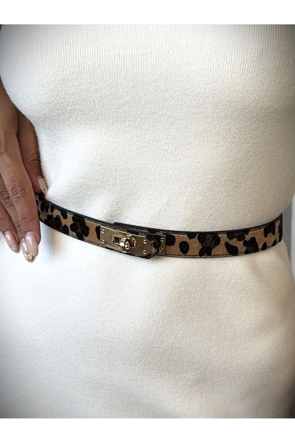 Kilit Tokalı İnce Lastikli Kadın Pantolon Kemeri