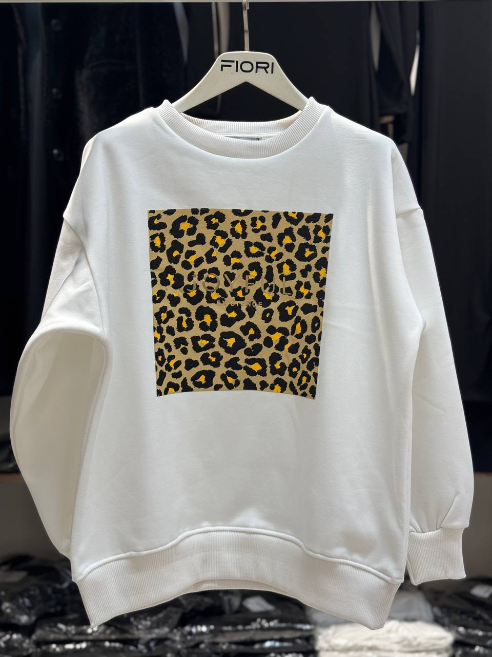 Joyful Baskılı Bisiklet Yaka 3 İplik Şardonlu Sweatshirt