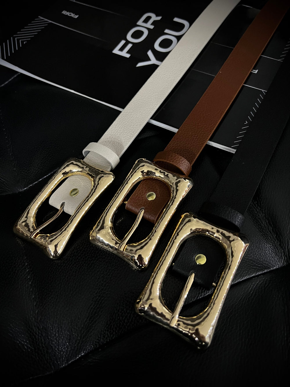 Dikdörtgen Gold Tokalı Kadın Pantolon Kemeri