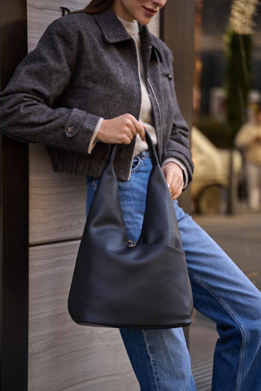 Nova Çift Fermuarlı Cep Detaylı Omuz Çantası