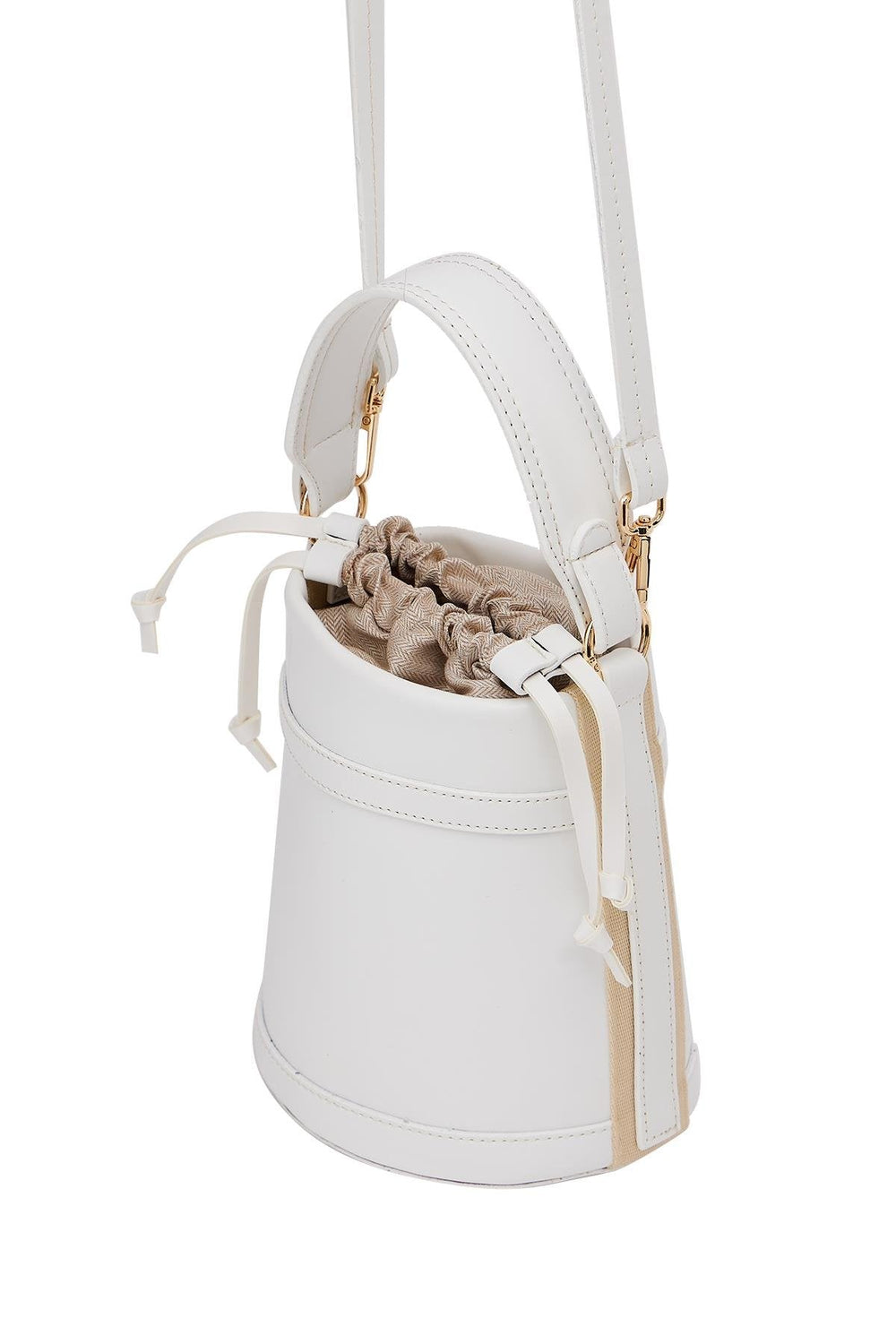 Kontrast Dikişli Kova El Ve Omuz Çanta