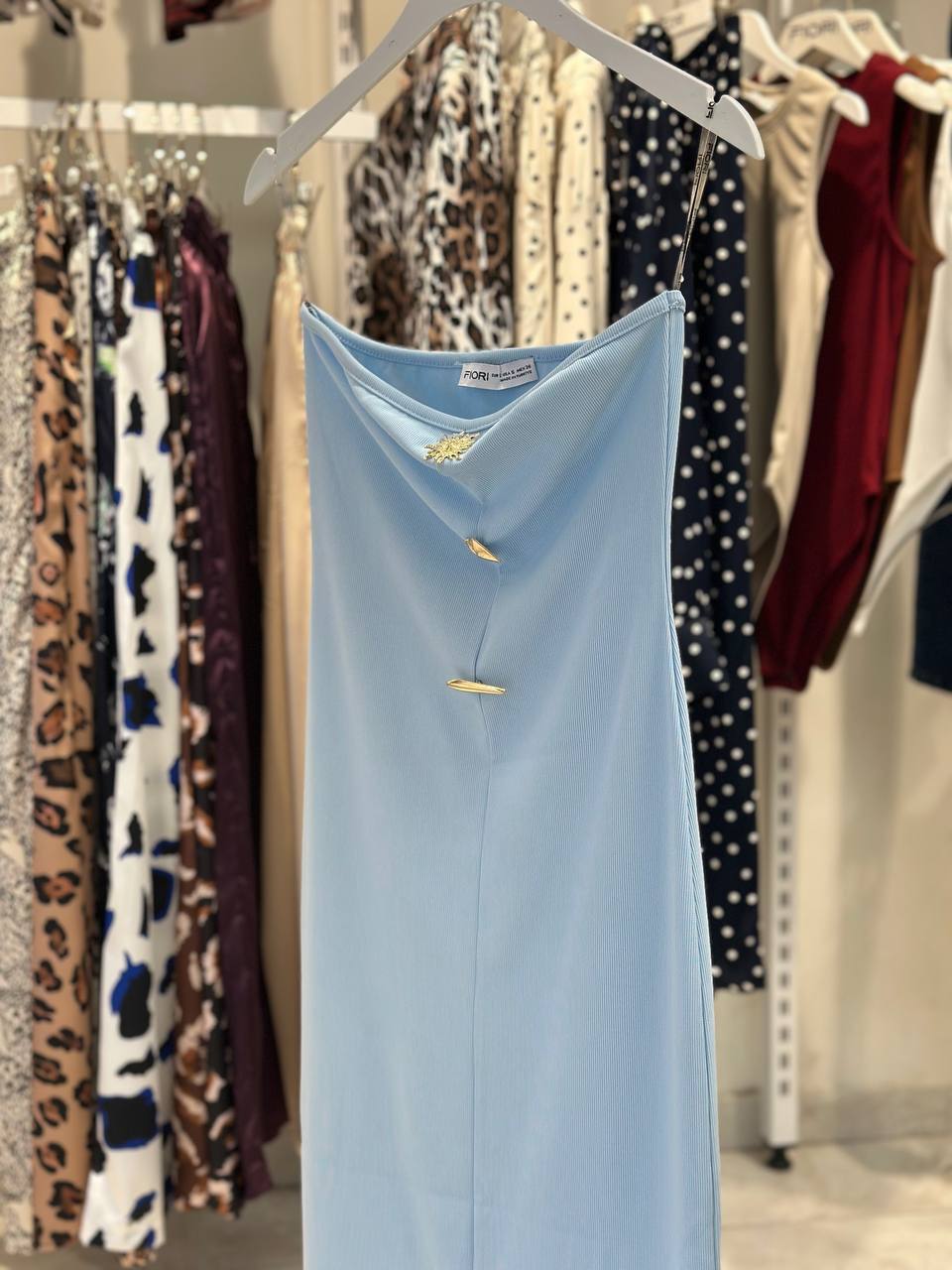 Mavi Seksi Zarif Resmi Işıltılı Nostaljik Slip Elbise