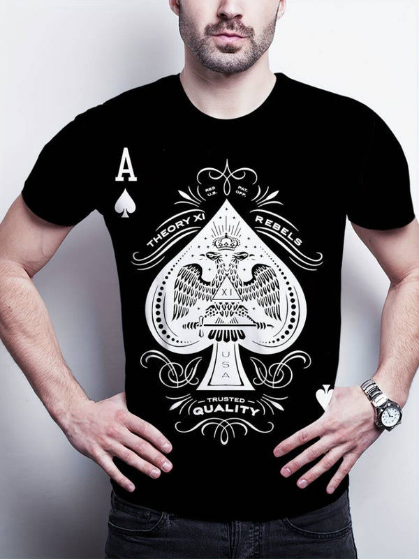 Erkek  Kısa Kollu Yuvarlak Yaka Desenli Viskon T-shirt , 18489