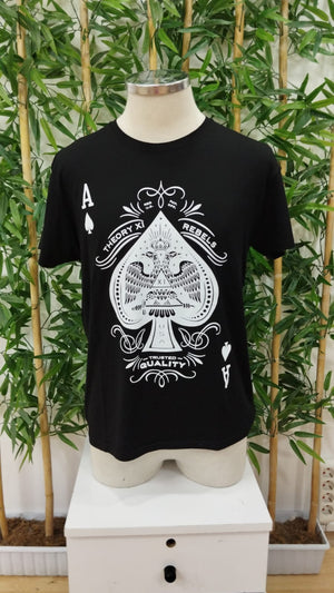 Erkek  Kısa Kollu Yuvarlak Yaka Desenli Viskon T-shirt , 18489
