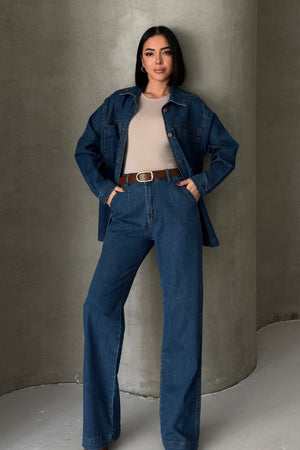 Cămașă din denim cu buzunare 6097