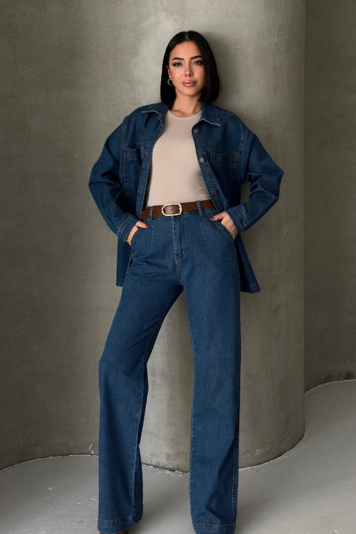 Cămașă din denim cu buzunare 6097