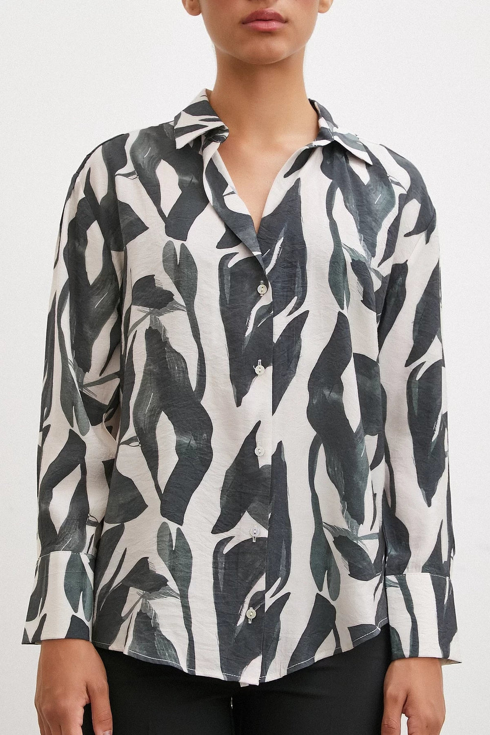 Desenli Modal Gömlek - Haki - Haki - L