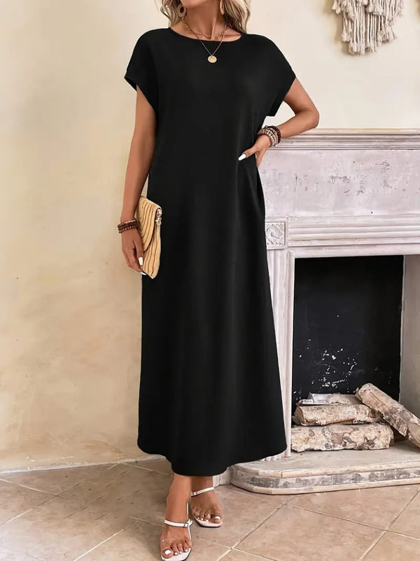 Rochie de damă din viscoză cu mânecă lungă și guler deschis, 32610