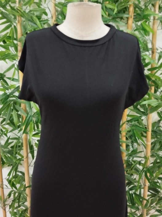 Rochie de damă din viscoză cu mânecă lungă și guler deschis, 32610