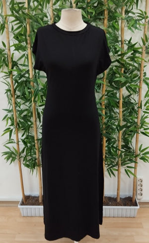 Rochie de damă din viscoză cu mânecă lungă și guler deschis, 32610