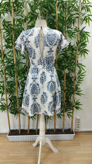 Rochie de damă cu mânecă scurtă, decolteu în V, curea și model Sofia, 23467