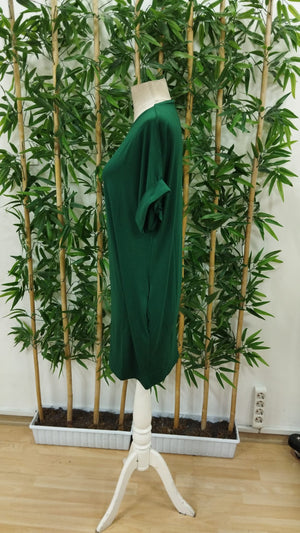 Rochie de damă din viscoză cu imprimeu fluturi, guler rotund și mânecă scurtă, 23983