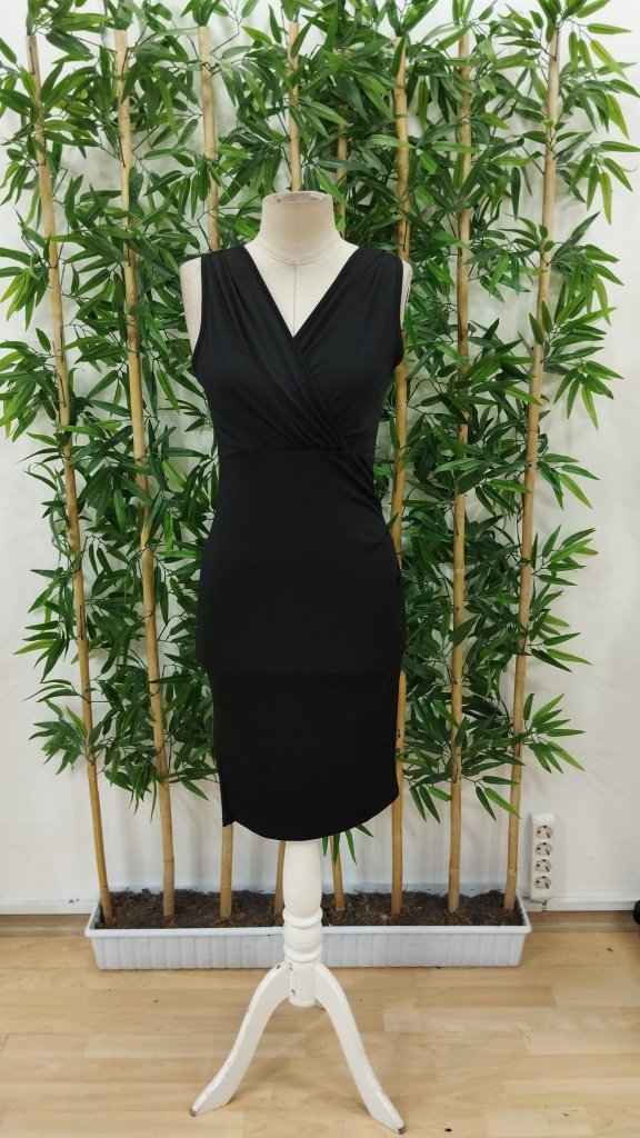 Rochie midi Scuba cu decolteu înfășurat și bretele pentru femei, 26942