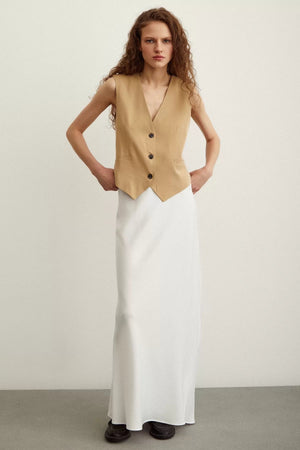 A-Kesim Verev Etek - Ekru