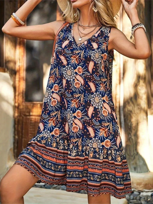 Rochie scurtă Supreme pentru femei, cu bretele, decolteu în V, model cu volane, 24197