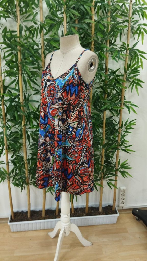 Rochie scurtă Supreme pentru femei, cu bretele, decolteu în V și model, 31507