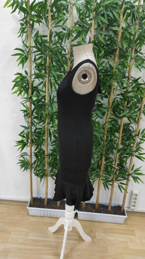 Rochie de damă din material scuba, cu bretele, decolteu în V și fermoar la spate, 24624