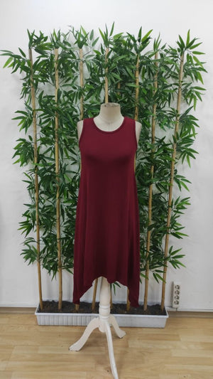 Rochie de damă din viscoză, cu guler rotund și bretele, cu detalii asimetrice, 24793