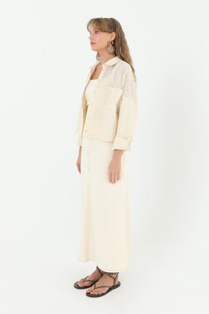 Kadın Önden Parçalı Etek  - 18186ETK