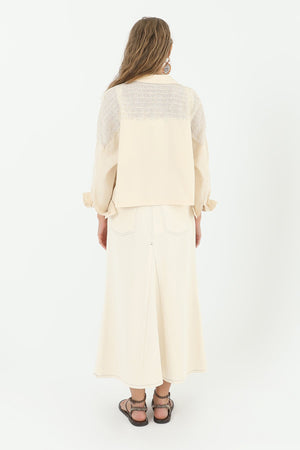 Kadın Önden Parçalı Etek  - 18186ETK