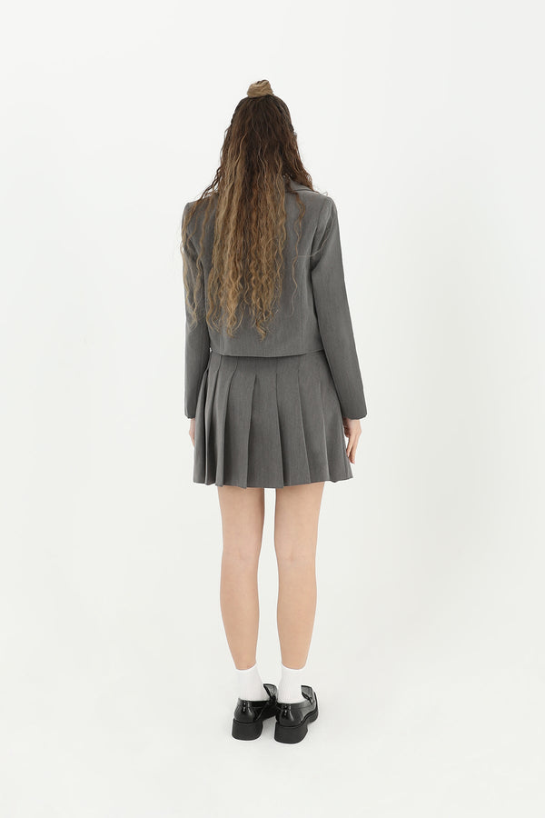 Kadın Fermuar Detaylı Kısa Ceket  - 24S-31605CKT