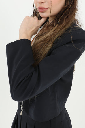 Kadın Fermuar Detaylı Kısa Ceket  - 24S-31605CKT