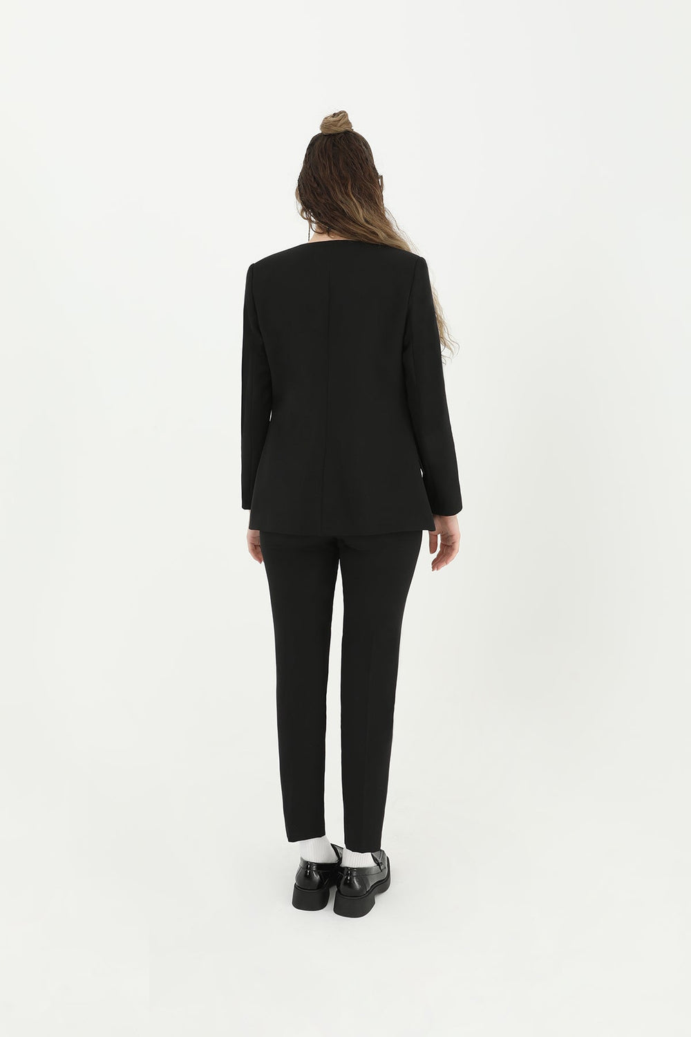 Kadın V Yaka Blazer Ceket  - 31608CKT - BLACK