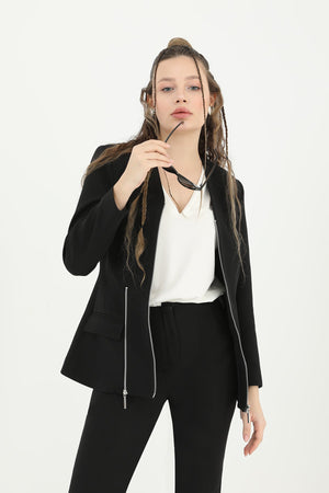 Kadın V Yaka Blazer Ceket  - 31608CKT