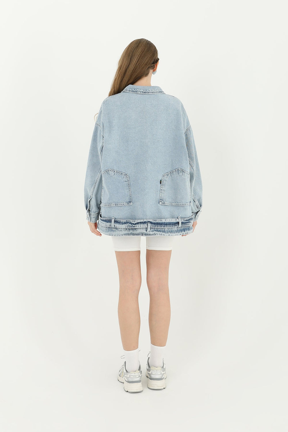Kadın Bel Detaylı Kot Ceket - 24S-31664CKT - LIGHT BLUE