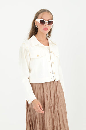 Kadın Varaklı Kısa Ceket -24S-31797CKT