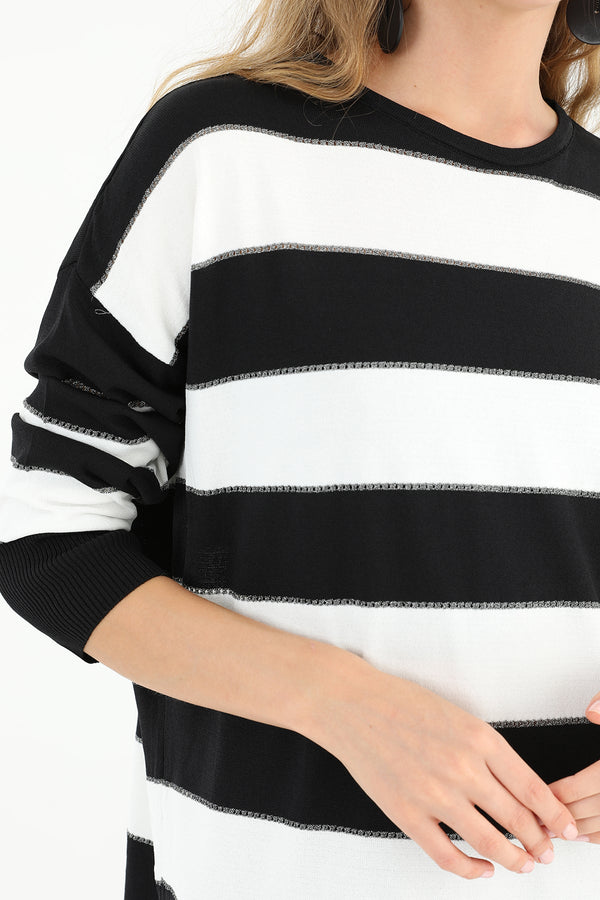 Kadın Çizgili Uzun Kollu Tunik  - 10549TUN