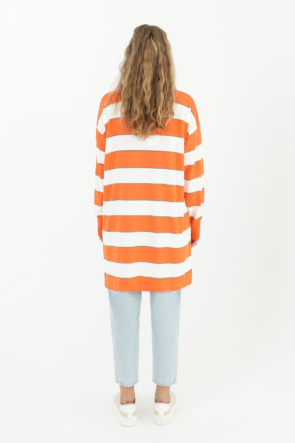Kadın Çizgili Uzun Kollu Tunik  - 10549TUN