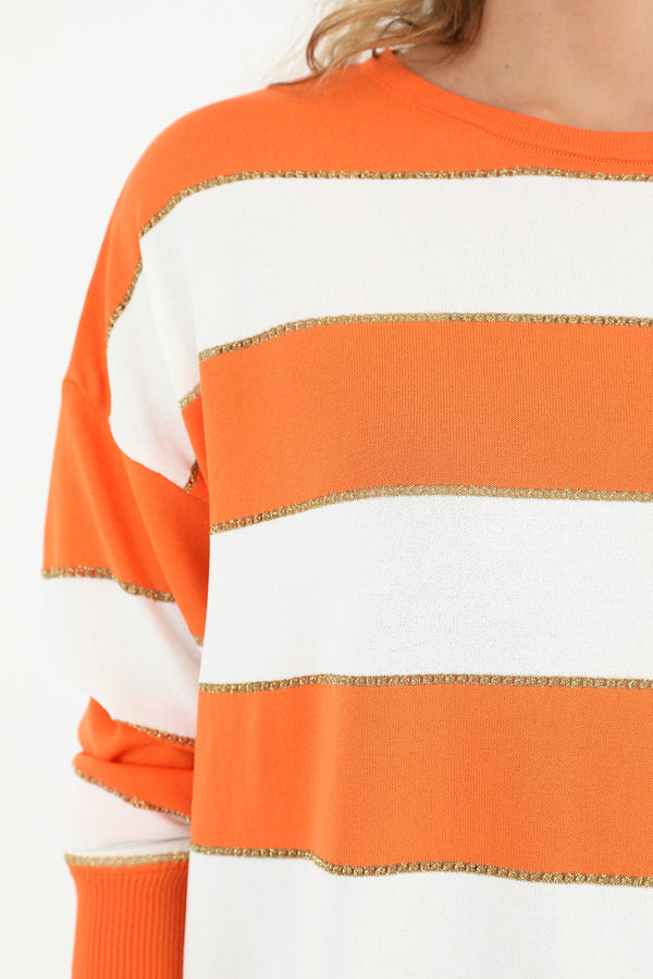 Kadın Çizgili Uzun Kollu Tunik  - 10549TUN