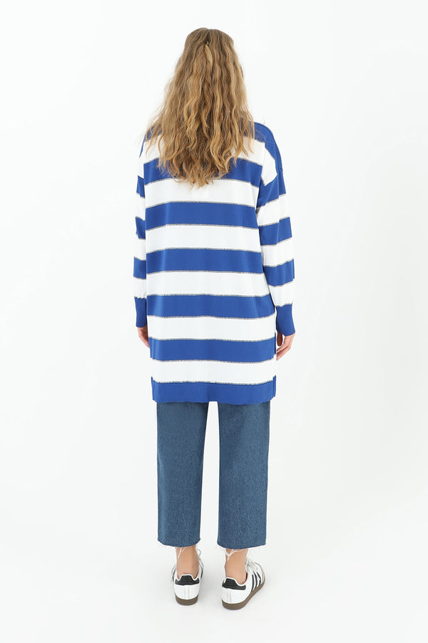 Kadın Çizgili Uzun Kollu Tunik  - 10549TUN