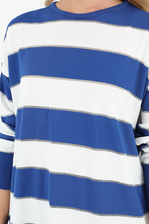 Kadın Çizgili Uzun Kollu Tunik  - 10549TUN