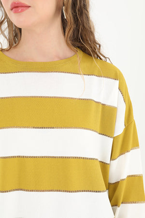 Kadın Çizgili Uzun Kollu Tunik  - 10549TUN