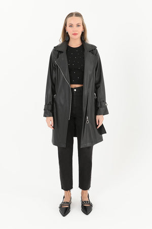 Kısa Deri Ceket  - 15184TRC