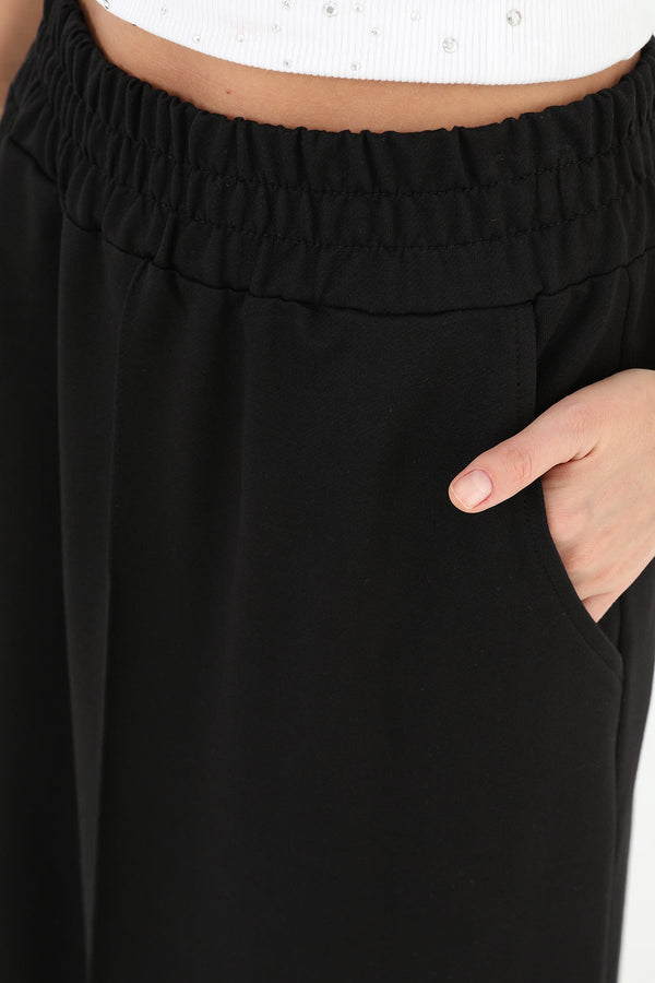 Kadın Beli Lastikli Uzun Etek  - 18207ETK