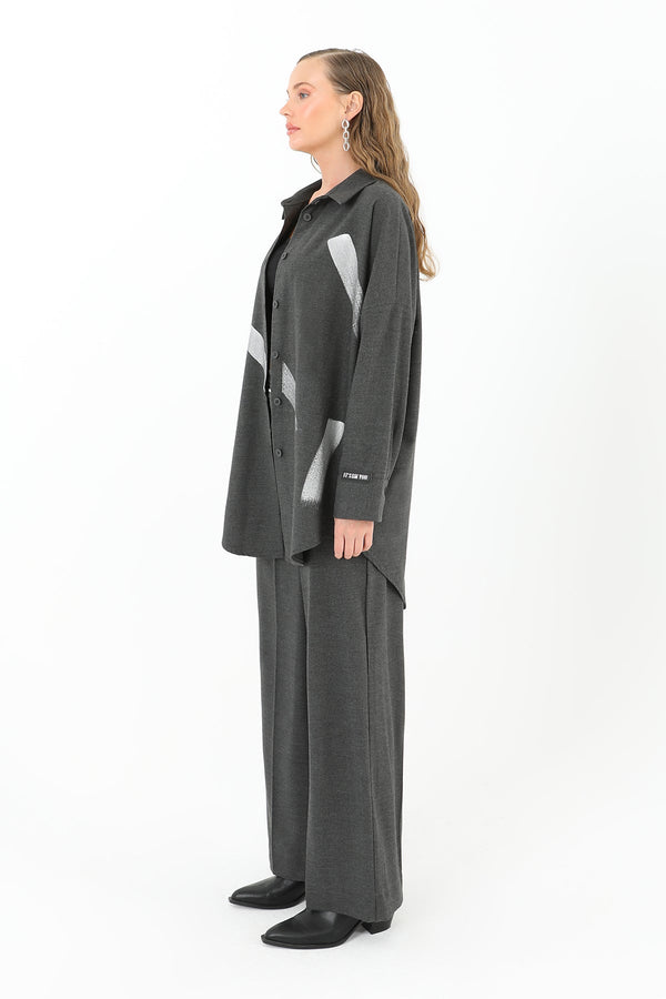 Kadın Baskı Desenli Gömlek  - 31984GML