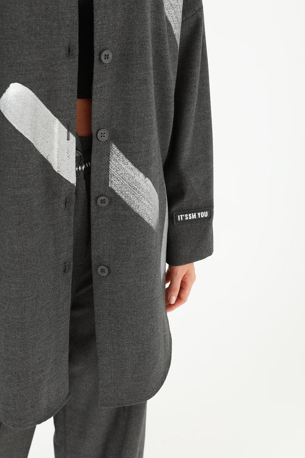 Kadın Baskı Desenli Gömlek  - 31984GML