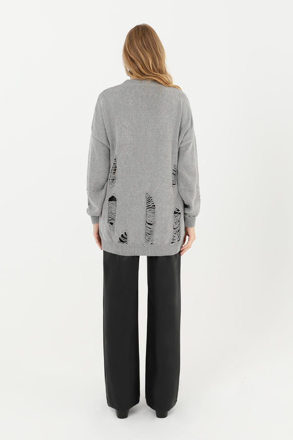 Kadın Yırtıklı Triko Tunik  - 32034TUN