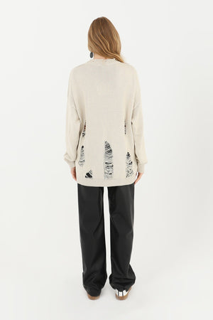 Kadın Yırtıklı Triko Tunik  - 32034TUN