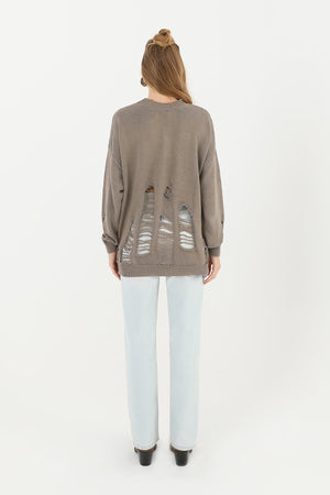 Kadın Yırtıklı Triko Tunik  - 32034TUN